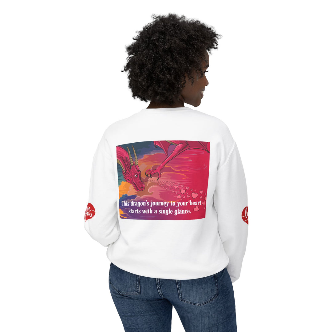 Unisex Lightweight Crewneck Sweatshirt - Journey to a Dragon's Heart