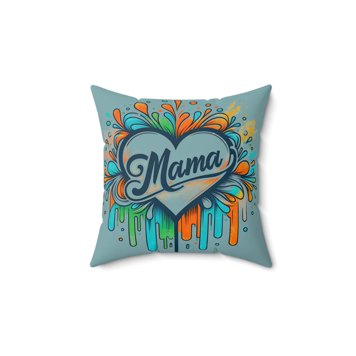 Colorful 'Mama' Spun Polyester Square Pillow - Perfect Gift for Mother's Day and Home Decor