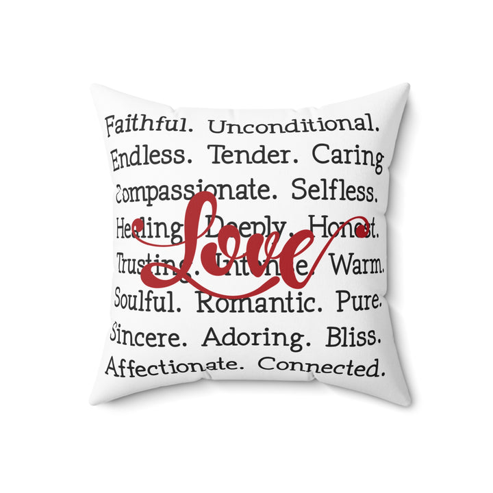 Faux Suede Square Pillow - The Meaning of Love