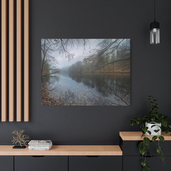 Foggy River Landscape Canvas Print – Nature Wall Art