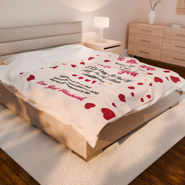 Velveteen Plush Blanket - Love To My Wife
