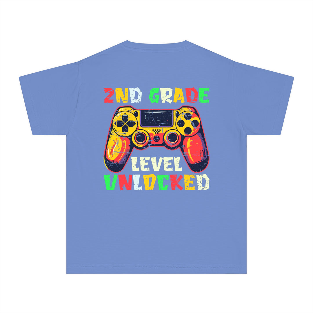 Gaming Graduation Youth Tee - 2nd Grade Level Unlocked, Kids Gamer Shirt, Back to School, Birthday Gift, Fun Playwear, Video Game Apparel