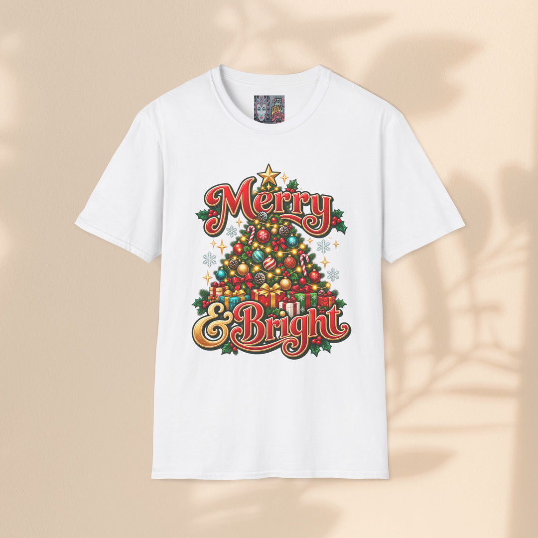Merry & Bright Christmas T-Shirt – Festive Holiday Graphic Tee