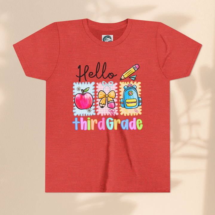 Colorful Third Grade Youth Tee, Back to School Shirt, Kids Graphic T-Shirt, 3rd Grade Celebration Apparel, Cute School Outfit, Fun [...]