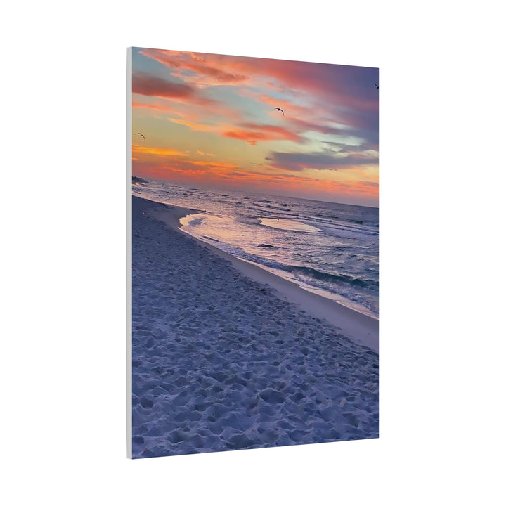 Sunset Beach Matte Stretched Canvas Print