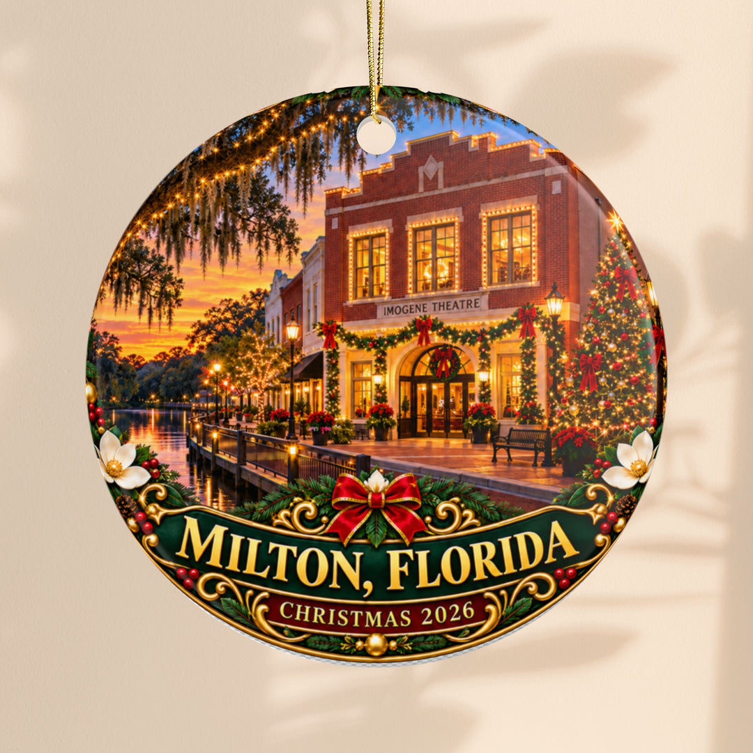 Milton Florida Christmas 2026 Double-Sided Ceramic Ornament