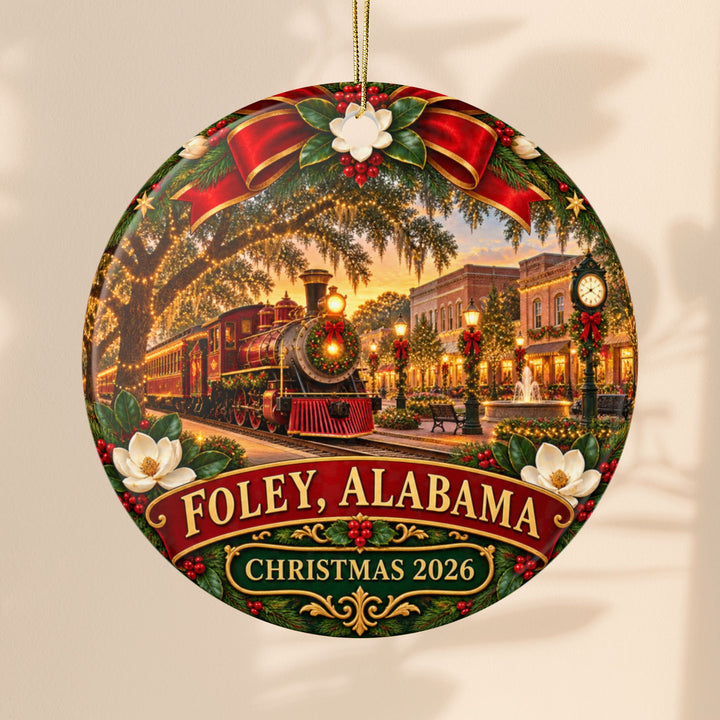 Foley Alabama Christmas 2026 Ceramic Train Ornament