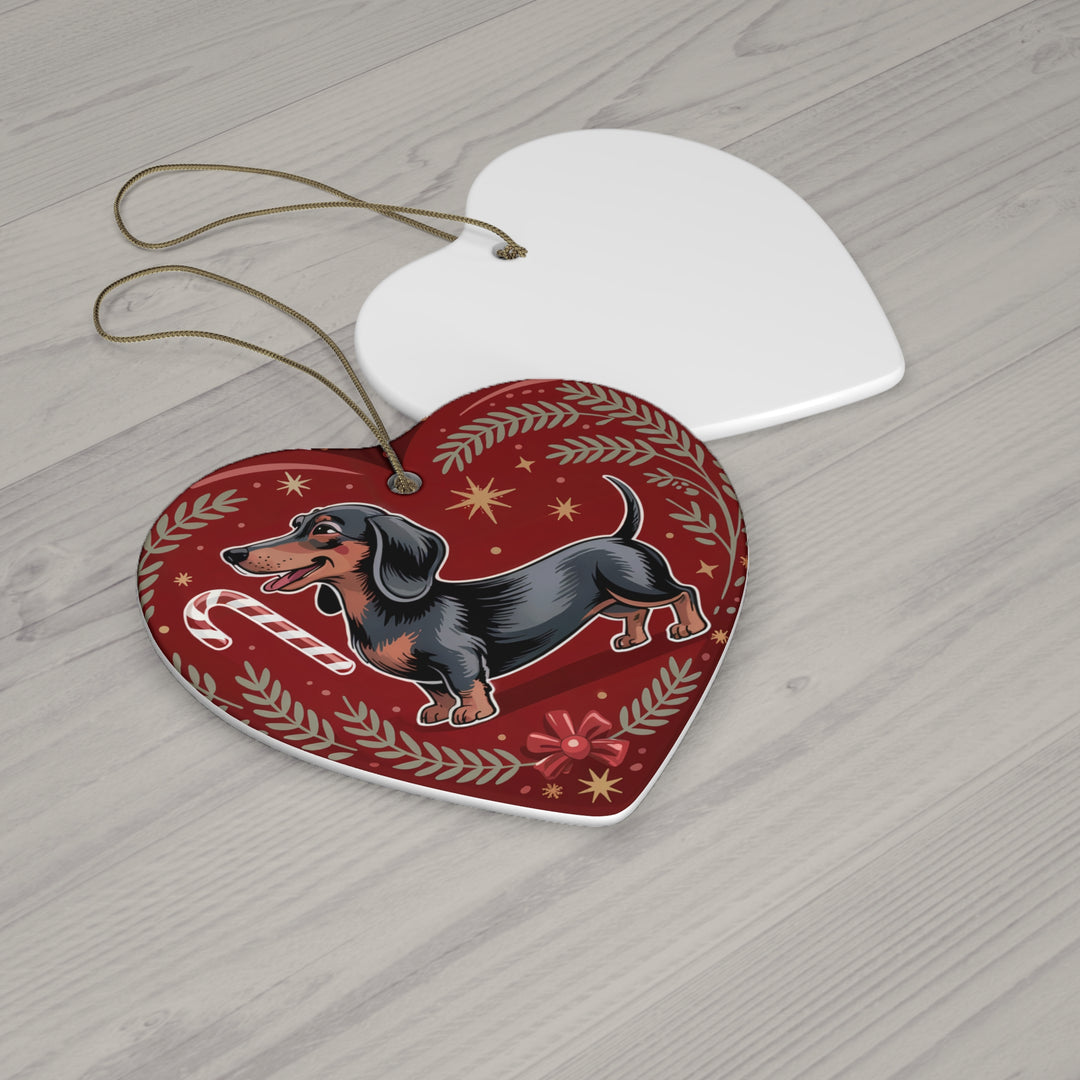 Dachshund Christmas Ceramic Ornament – Cute Holiday Dog Keepsake Gift