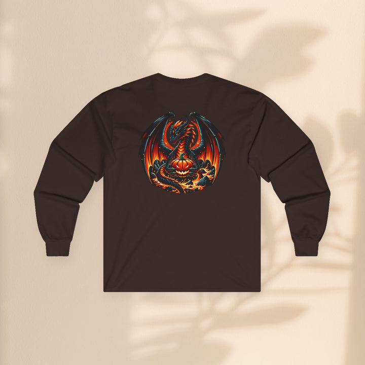 Dragon Emblem Unisex Long Sleeve Tee – Casual Fantasy Graphic Shirt for Halloween & Geek Culture