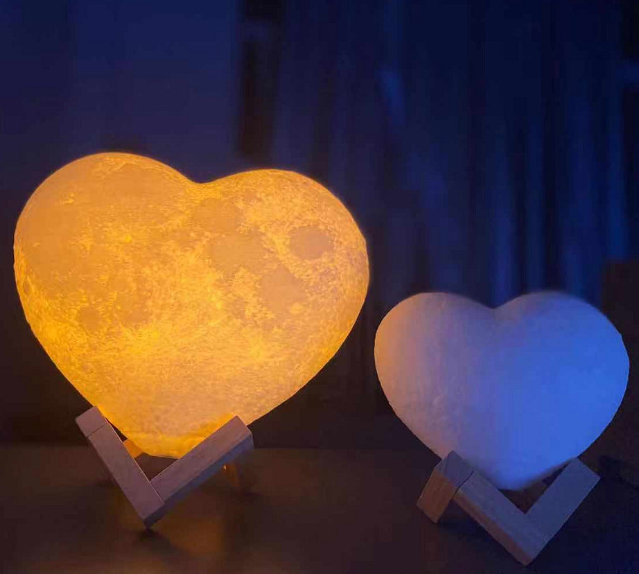 Heart-Shaped Moon Night Light with Remote Control