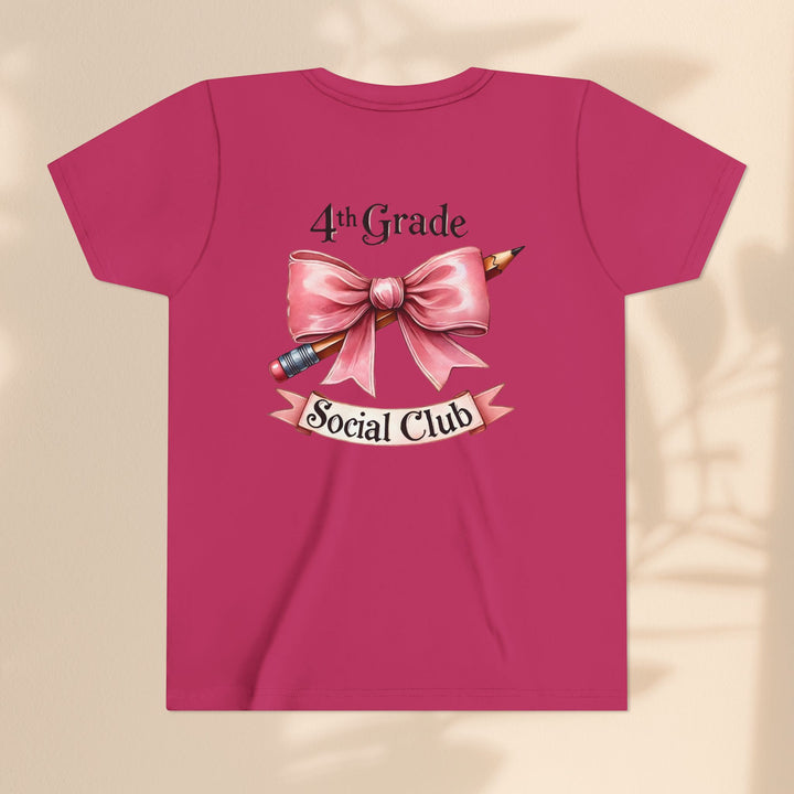 Youth Short Sleeve Tee, 4th Grade Social Club Shirt, Cute Kids T-Shirt, Back to School Gift, Birthday Gift for Girls, Classroom Apparel