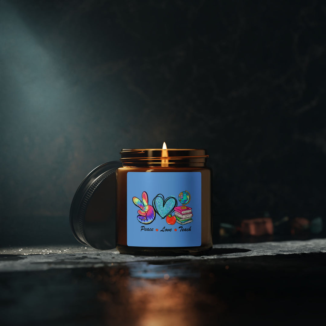 Scented Soy Candle (Multi-Size, Amber Jar) - Peace Love Teach