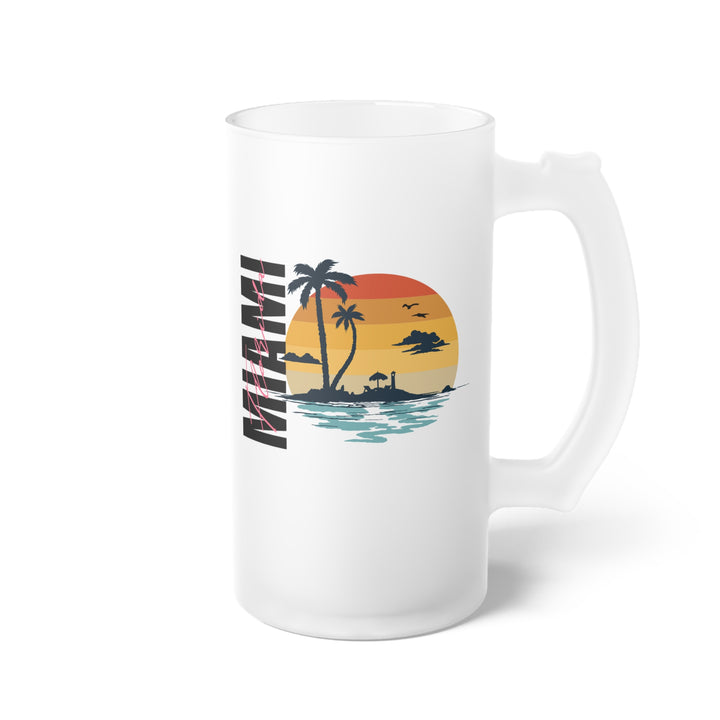 Frosted Glass Beer Mug - Miami