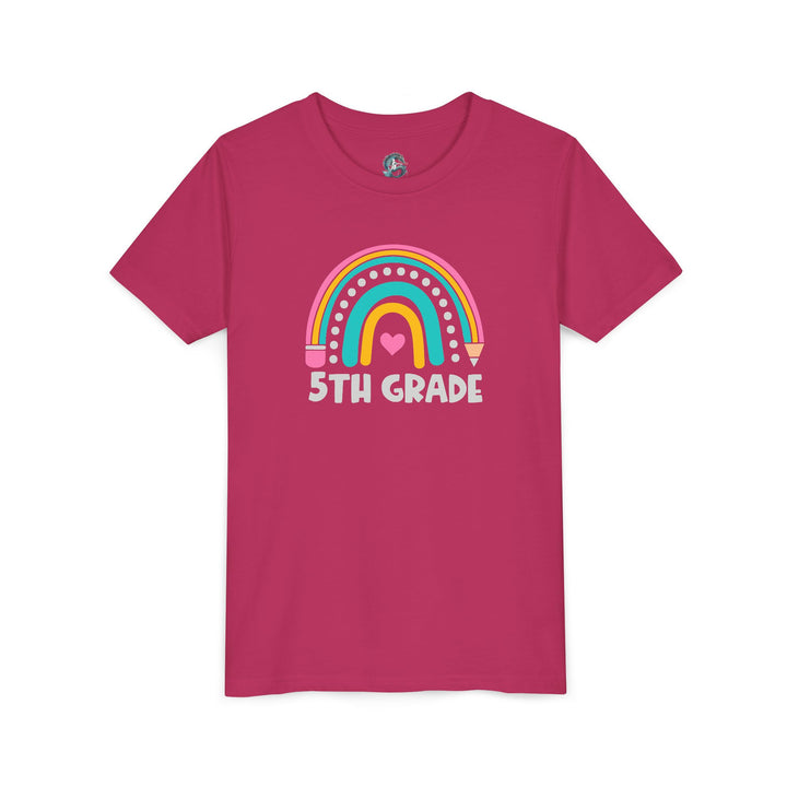 Rainbow 5th Grade Youth Tee, Back to School Shirt, Kids Birthday Gift, Elementary Student Apparel, Classroom Outfit, Fun Kids Wear