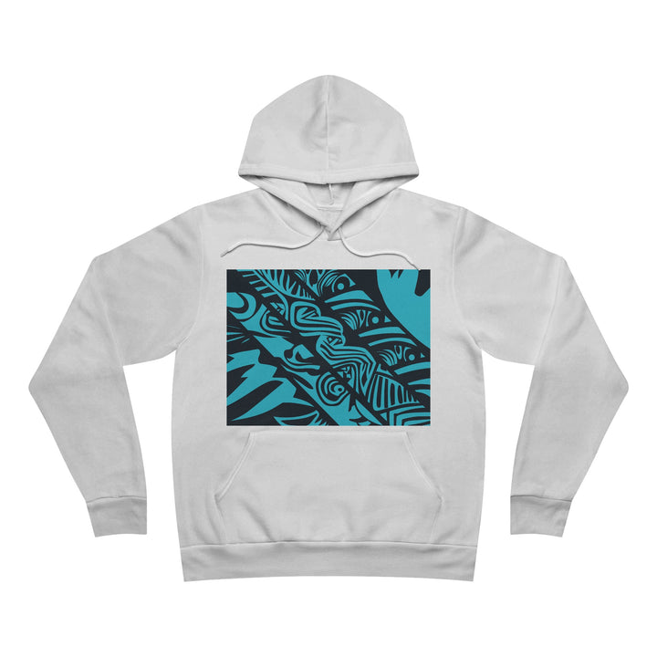 Unisex Sponge Fleece Pullover Hoodie - Blue Tribal