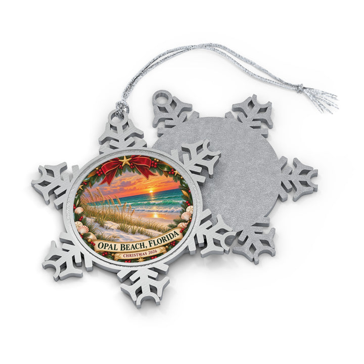 Opal Beach Florida Pewter Snowflake Ornament – Coastal Keepsake