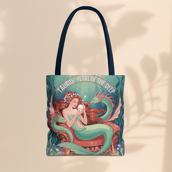 Taurus Mermaid Tote Bag, Taurus Zodiac, Ocean Lover Gift, Beach Accessory, Astrology Decor, Unique Shopping Bag