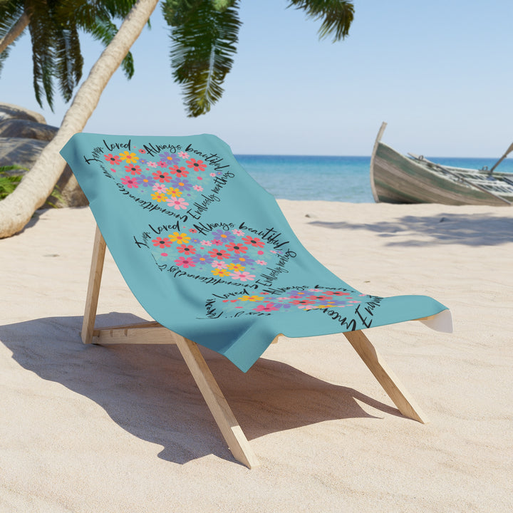 Vibrant Floral Beach Towel – Beach Accessories, Summer Fun, Poolside Relaxation, Gift for Her, Travel Must-Have