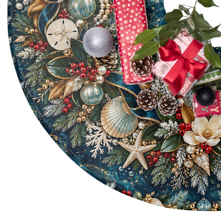 Coastal Seashell Christmas Tree Skirt