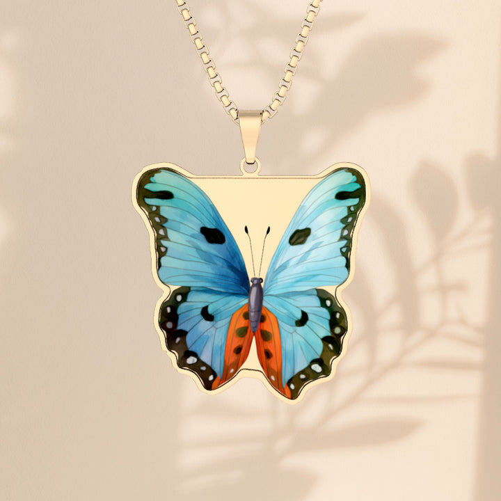 Butterfly Freedom Photo Pendant — Custom Cut Photo Necklace