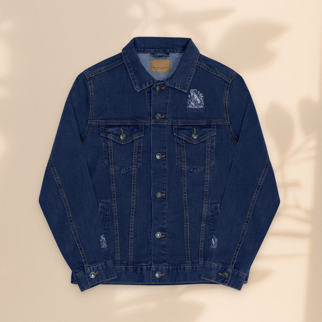 Capricorn Embroidery Denim Jacket – Trendy Unisex Casual Wear & Zodiac Gift