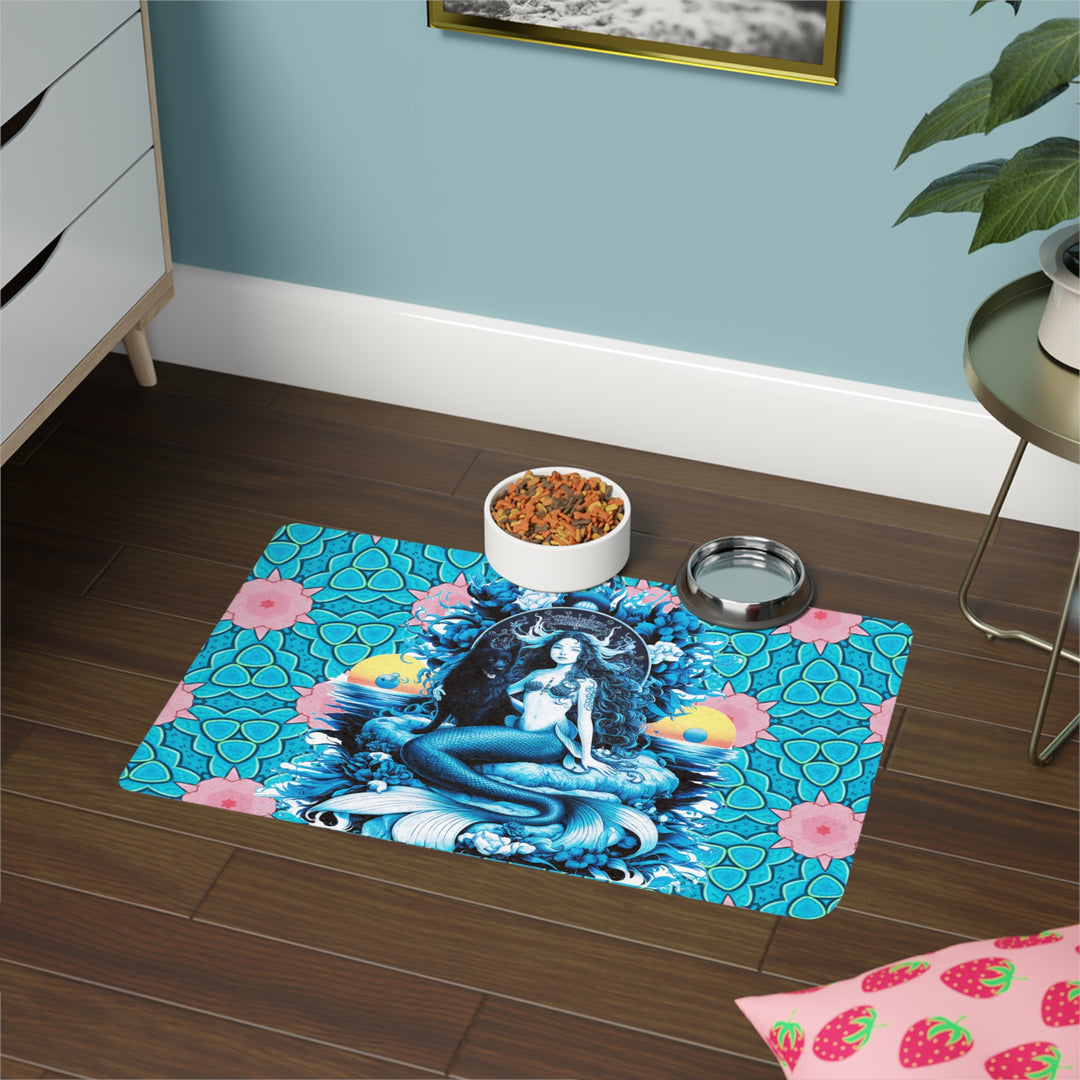 Pet Food Mat (12x18) - Majestic Mermaid Queen