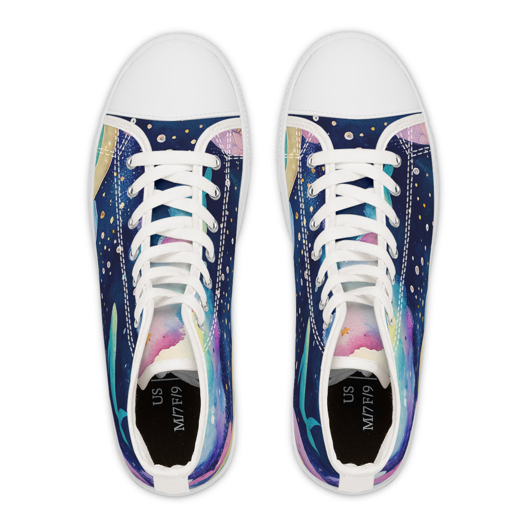 Women's High Top Sneakers - Mermaid Starry Night