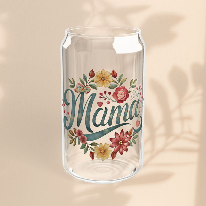 Floral Mama Sipper Glass - 16oz Eco-Friendly Drinkware