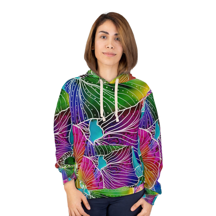 Vibrant Nature-Inspired Unisex Pullover Hoodie - Colorful Floral Design