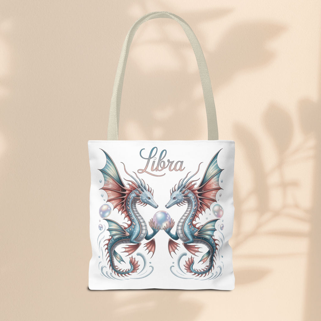 Libra Dragon Tote Bag, Zodiac Sign Tote, Astrological Gift, Fantasy Art Shopper, Unique Astrology Carryall