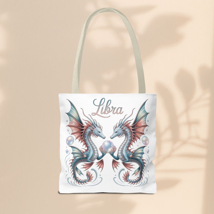 Libra Dragon Tote Bag, Zodiac Sign Tote, Astrological Gift, Fantasy Art Shopper, Unique Astrology Carryall
