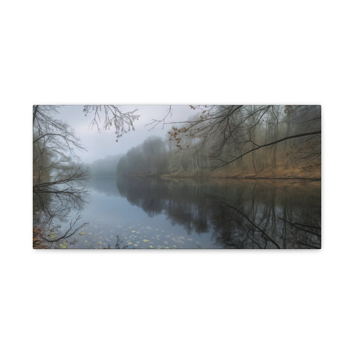 Foggy River Landscape Canvas Print – Nature Wall Art