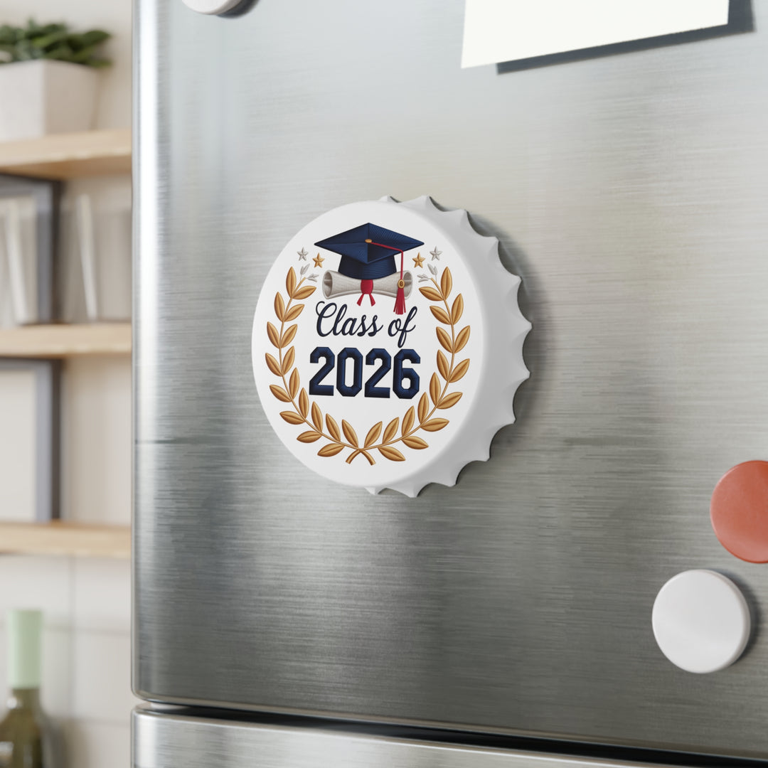 Class of 2026 Bottle Opener – Graduation Cap & Laurel Keepsake
