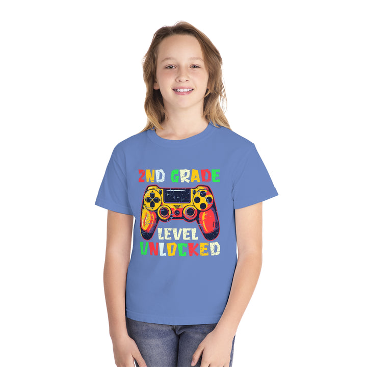 Gaming Graduation Youth Tee - 2nd Grade Level Unlocked, Kids Gamer Shirt, Back to School, Birthday Gift, Fun Playwear, Video Game Apparel