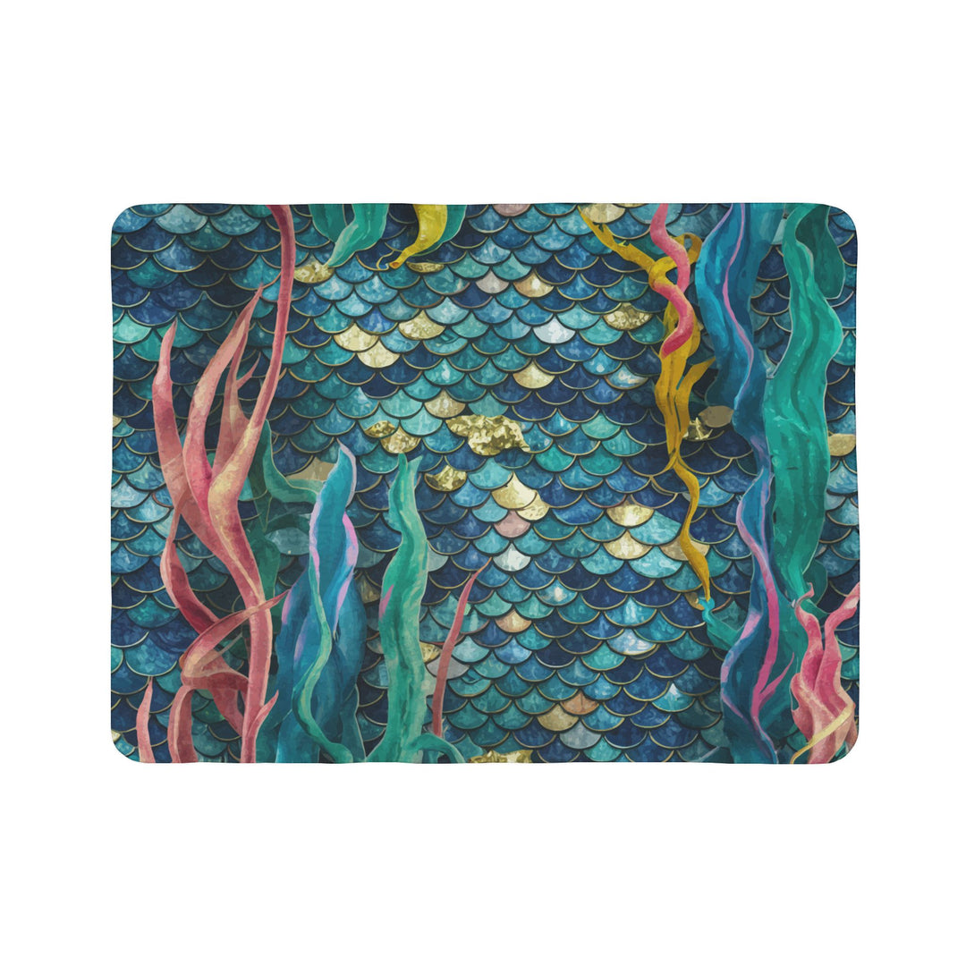 Fleece Sherpa Blanket - Mermaid Scale Party