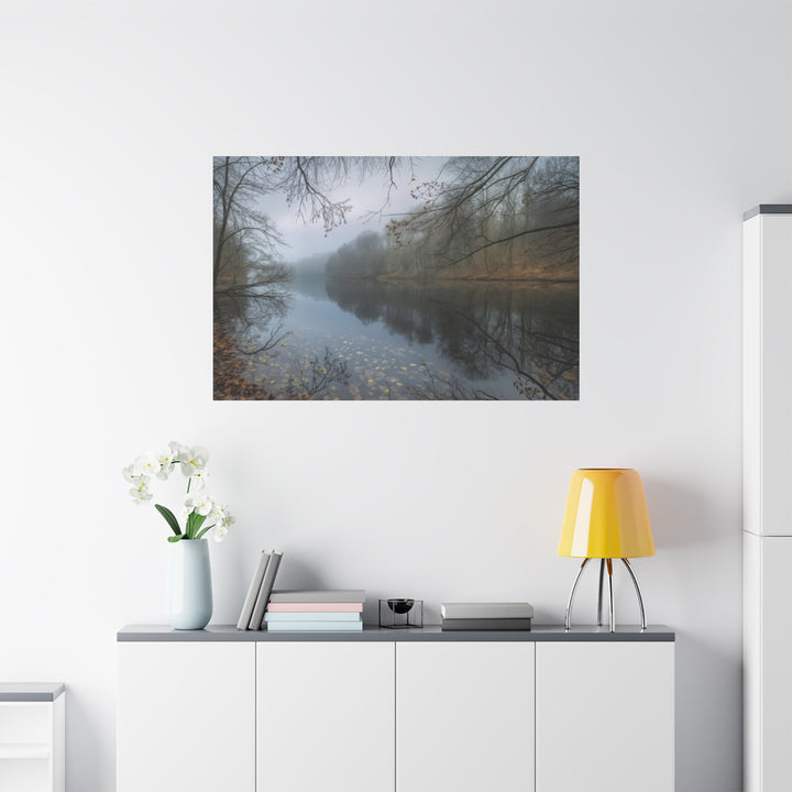 Foggy River Landscape Canvas Print – Nature Wall Art