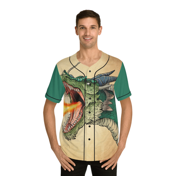 Men's Baseball Jersey - Fire Breathing Dragon