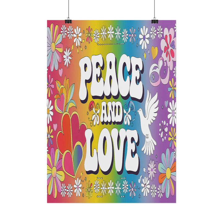 Peace and Love Rolled Posters - Colorful Floral Wall Art for Peaceful Decor