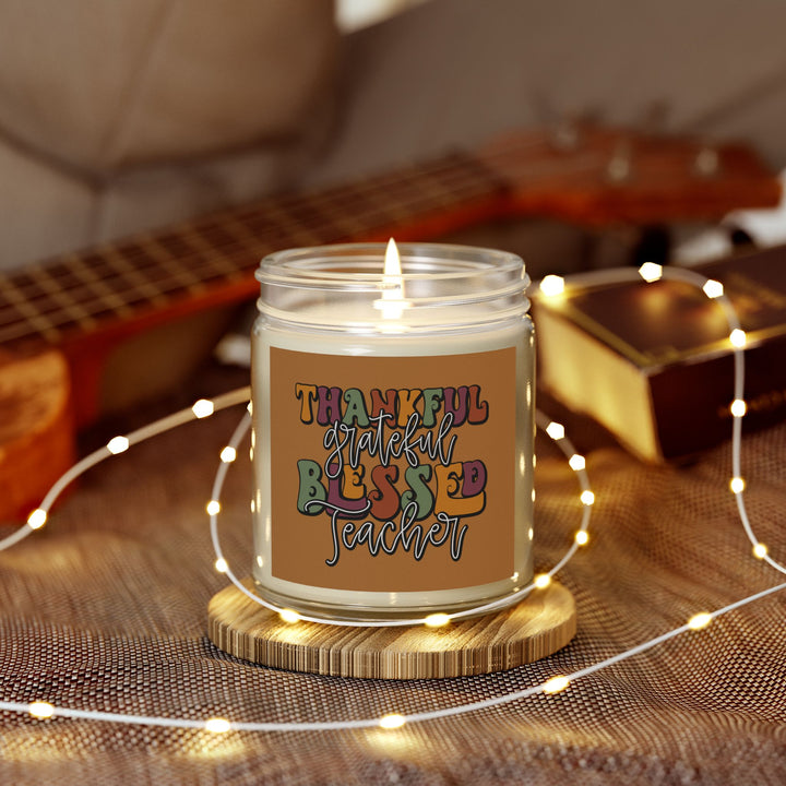 Scented Coconut Apricot Candles (4oz, 9oz) - Thankful Blessed Teacher