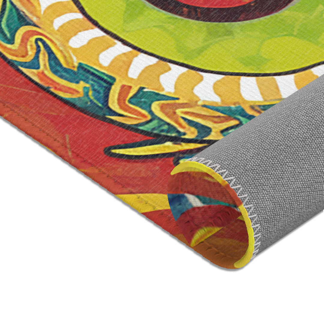 Vibrant Gold Dragon Area Rug