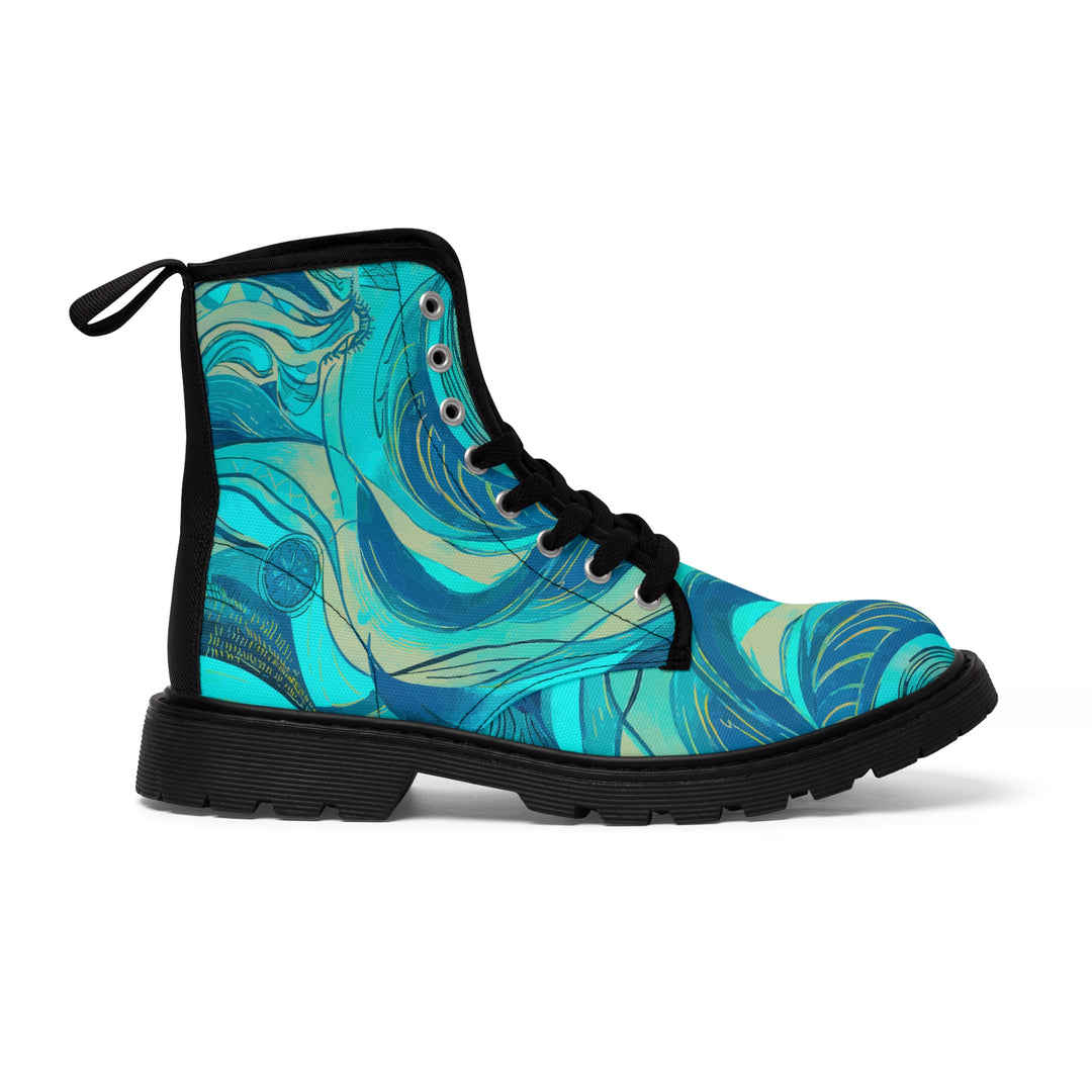 Women's Canvas Boots - Ocean Waves