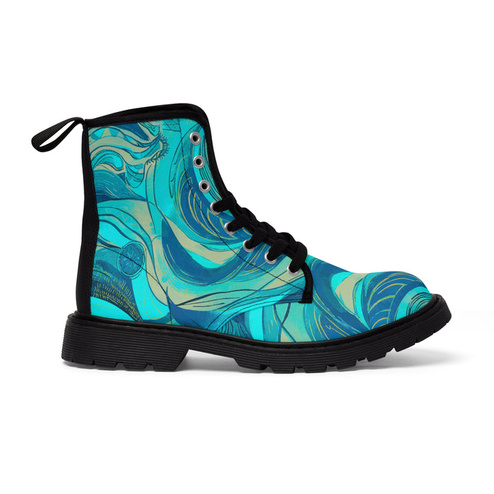 Women's Canvas Boots - Ocean Waves