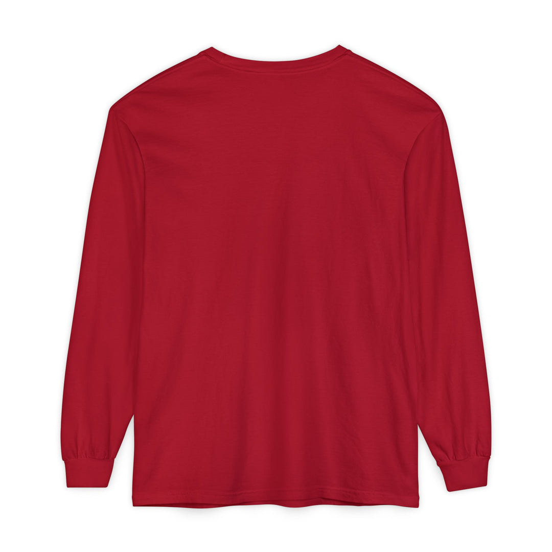 Unisex Garment-dyed Long Sleeve T-Shirt - Eating Christmas Cookies For Two