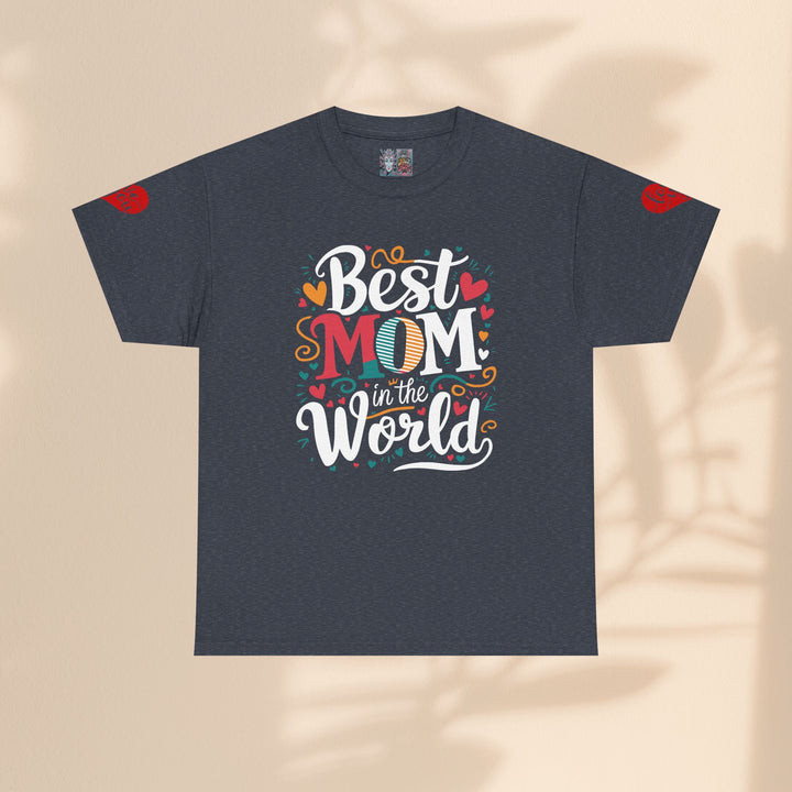 Colorful Unisex Heavy Cotton Tee - Best Mom In The World for Mother's Day gift