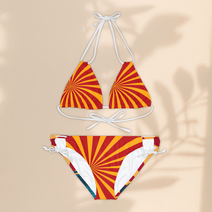 String Bikini Set - Red Yellow Dragon