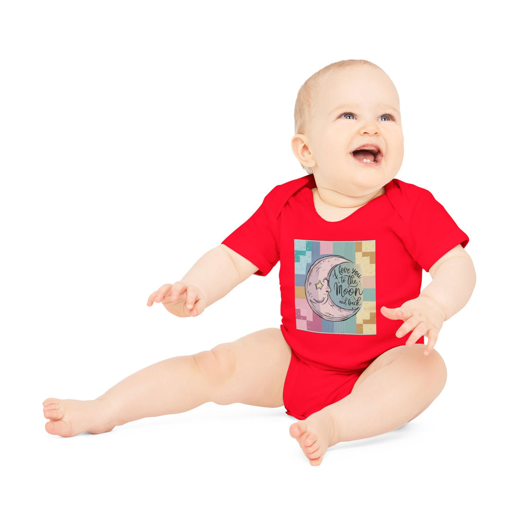 Baby Organic Short Sleeve Bodysuit - Love You To The Moon and Back