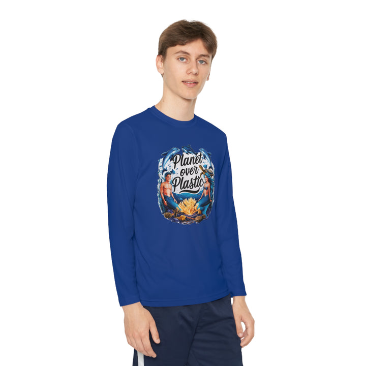 Youth Long Sleeve Competitor Tee - Planet Over Plastic