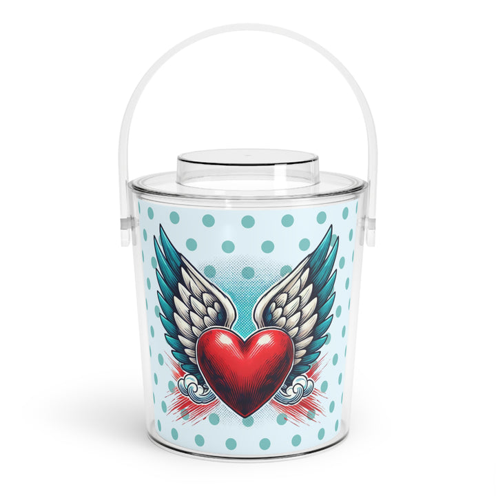 Ice Bucket with Tongs - Heart With Wings