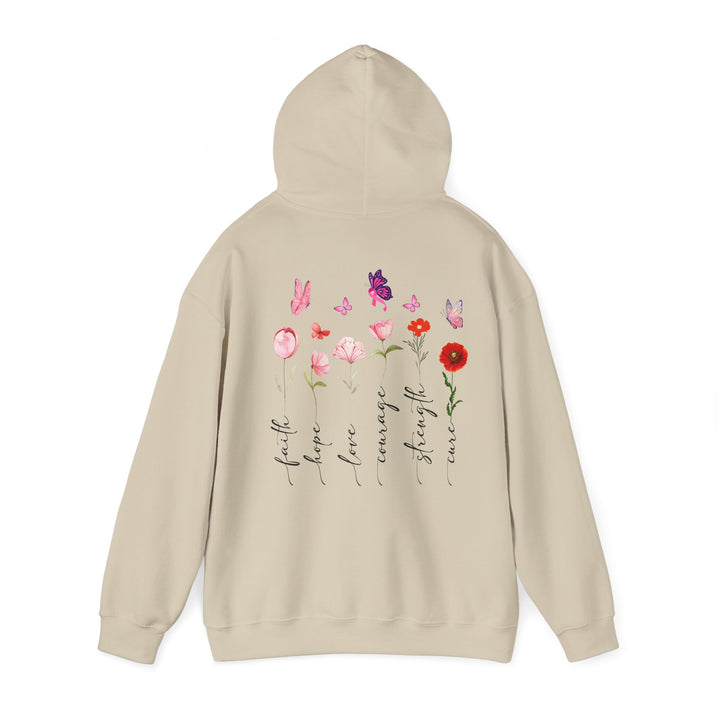 Hooded Sweatshirt Encouraging Faith, Hope, Cure for Cancer Patients