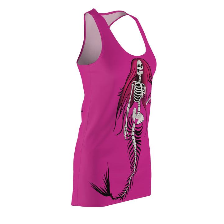 Women's Cut & Sew Racerback Dress (AOP) - Pink Skeleton